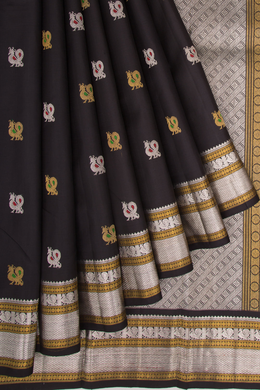 Kanchipuram Silk Butta Black Saree