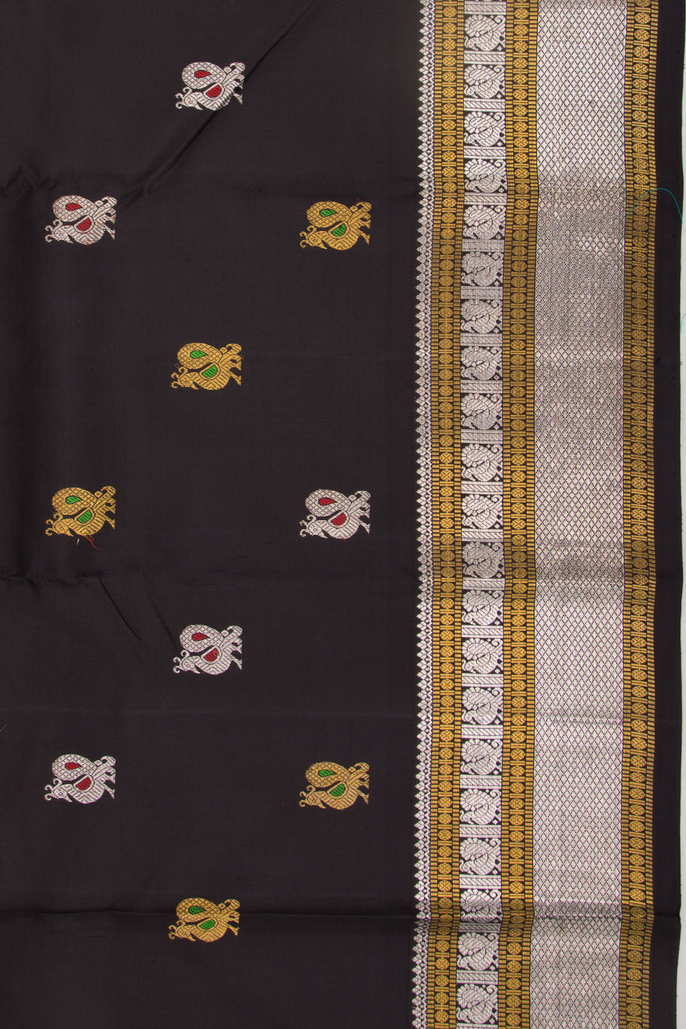 Kanchipuram Silk Butta Black Saree
