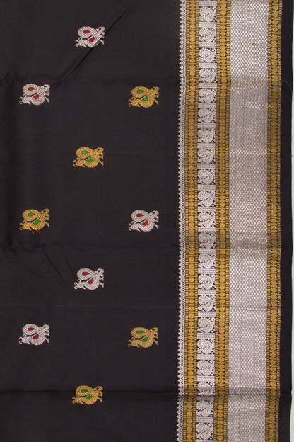 Kanchipuram Silk Butta Black Saree
