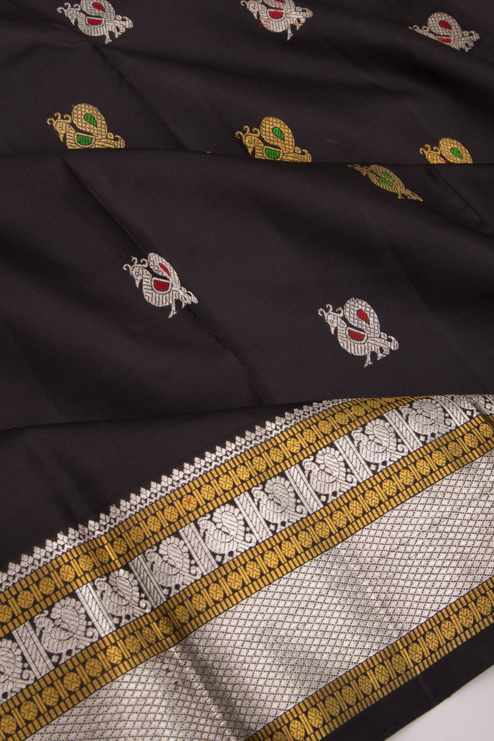 Kanchipuram Silk Butta Black Saree