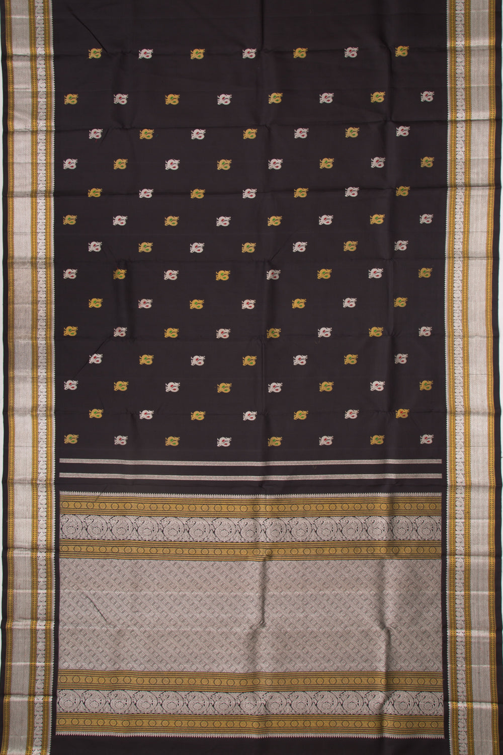 Kanchipuram Silk Butta Black Saree