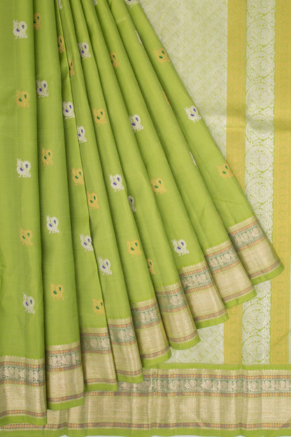 Kanchipuram Silk Butta Green Saree