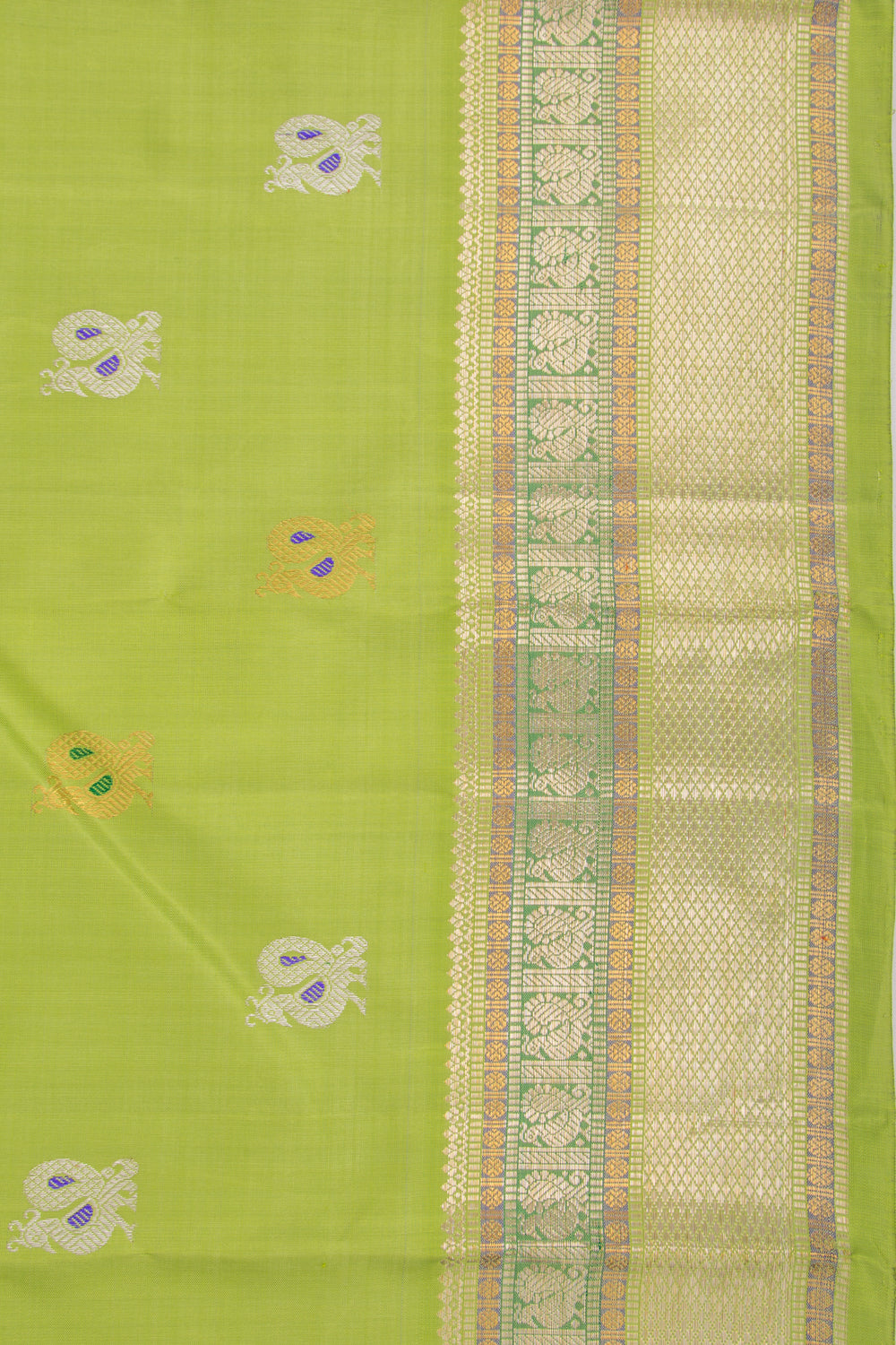 Kanchipuram Silk Butta Green Saree
