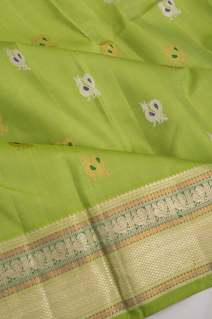 Kanchipuram Silk Butta Green Saree