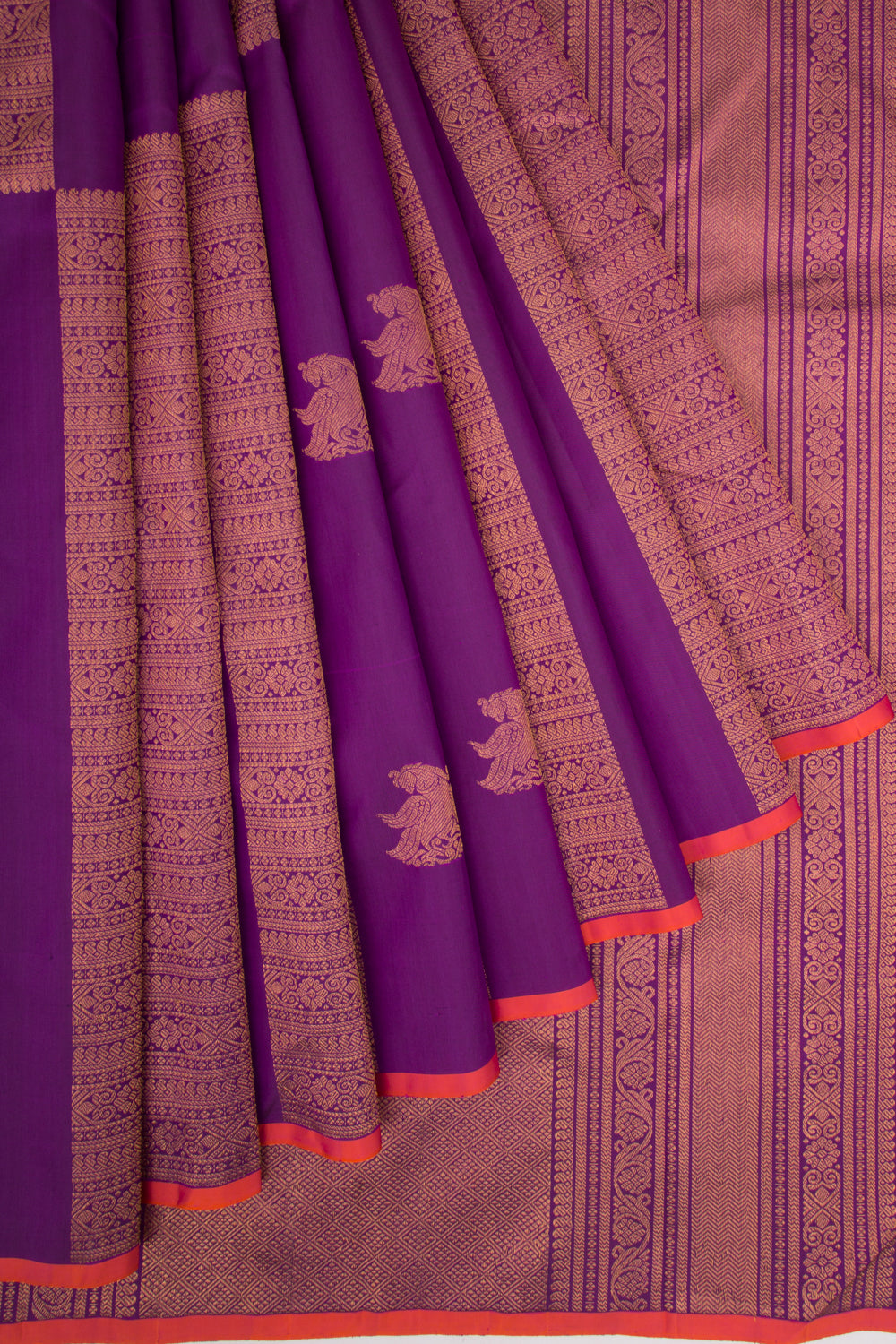 Kanchipuram Silk Brocade Purple Saree