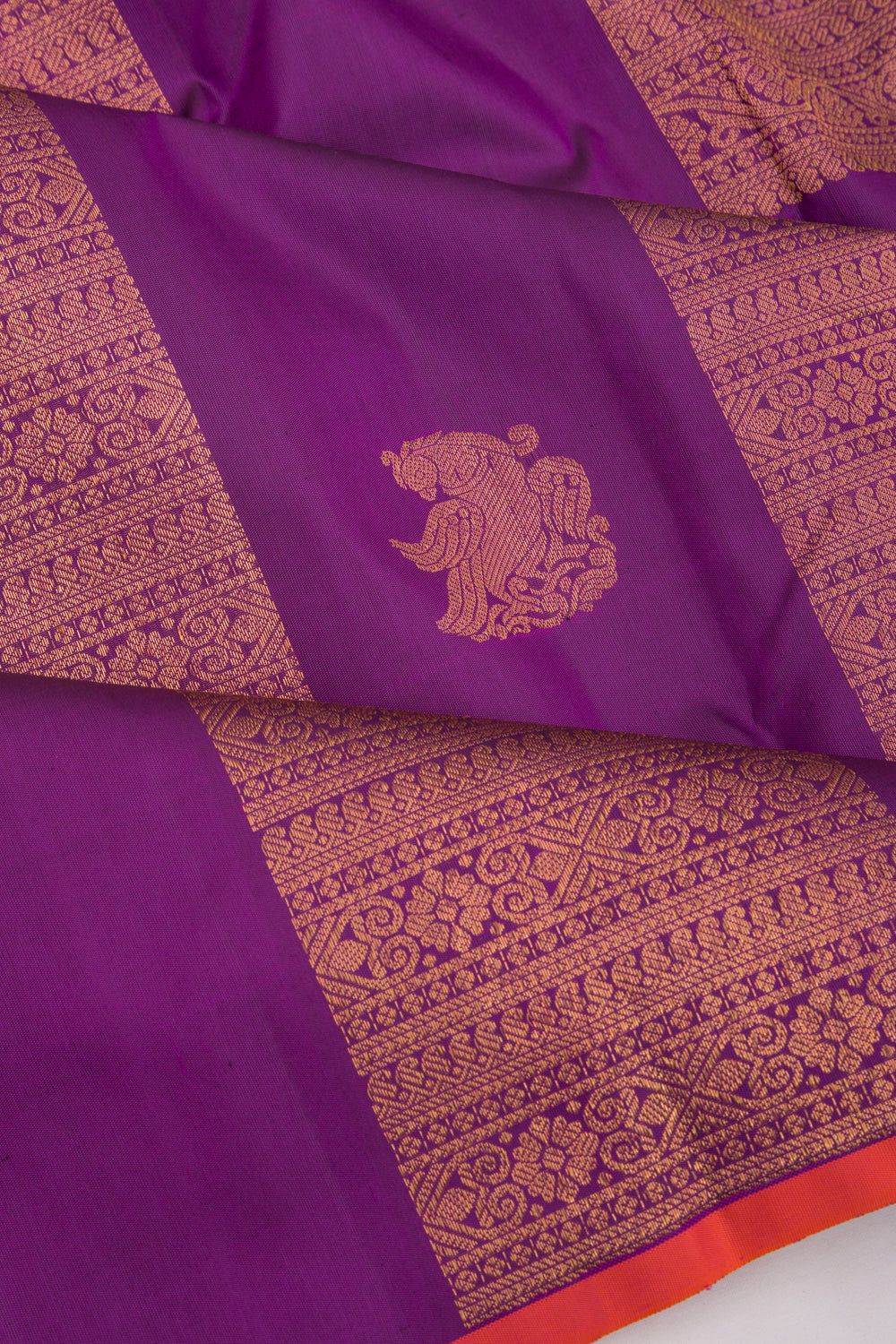 Kanchipuram Silk Brocade Purple Saree