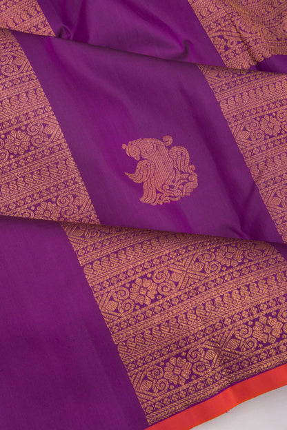Kanchipuram Silk Brocade Purple Saree