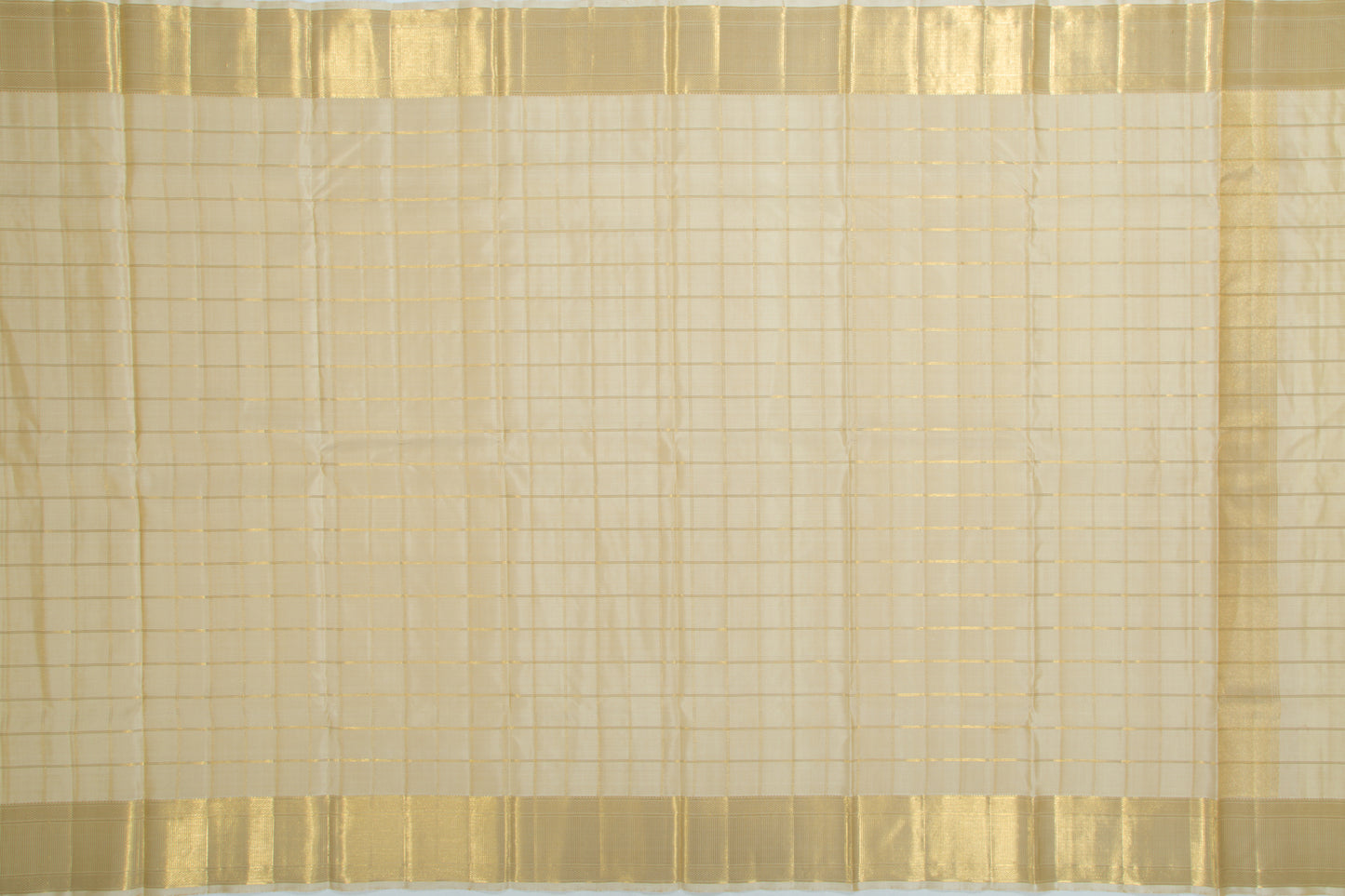 Kanchipuram Silk Checks Cream Dhoti