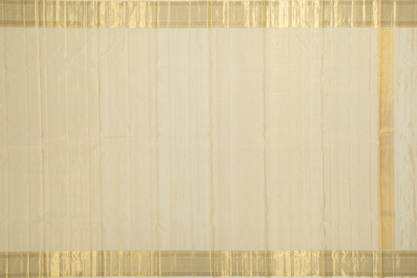Kanchipuram Silk Checks Cream Dhoti