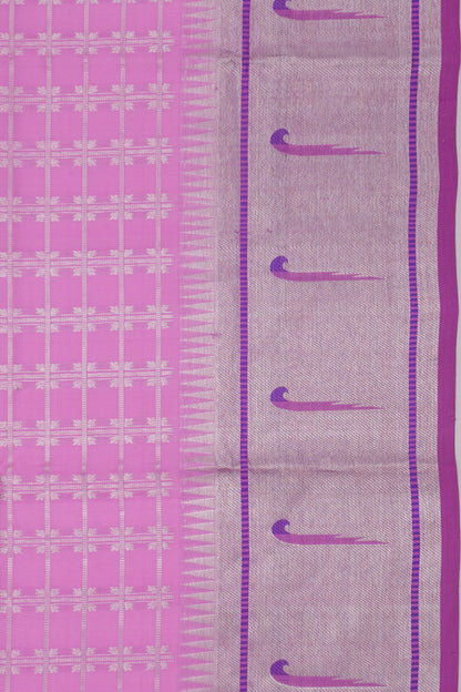 Venkatagiri Silk Checks Pink Saree