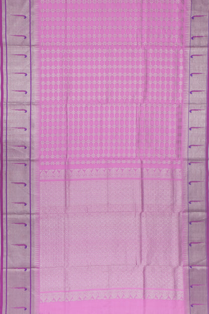 Venkatagiri Silk Checks Pink Saree