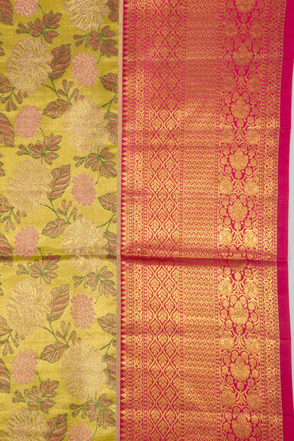 Kanchipuram Silk Tissue Jaal Gold Saree