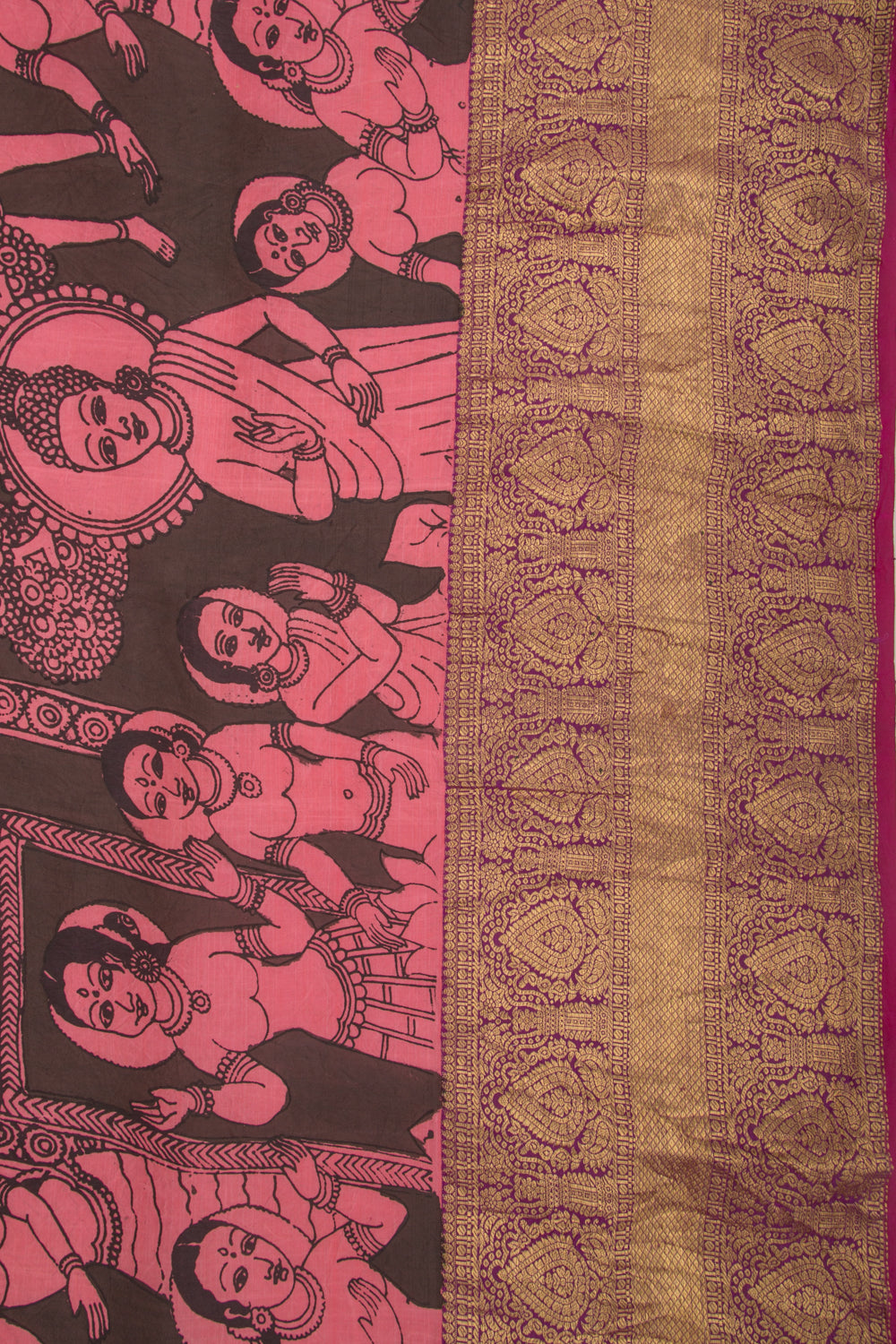 Kanchipuram Silk Kalamkari Black Saree