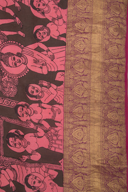 Kanchipuram Silk Kalamkari Black Saree
