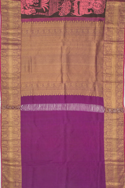 Kanchipuram Silk Kalamkari Black Saree