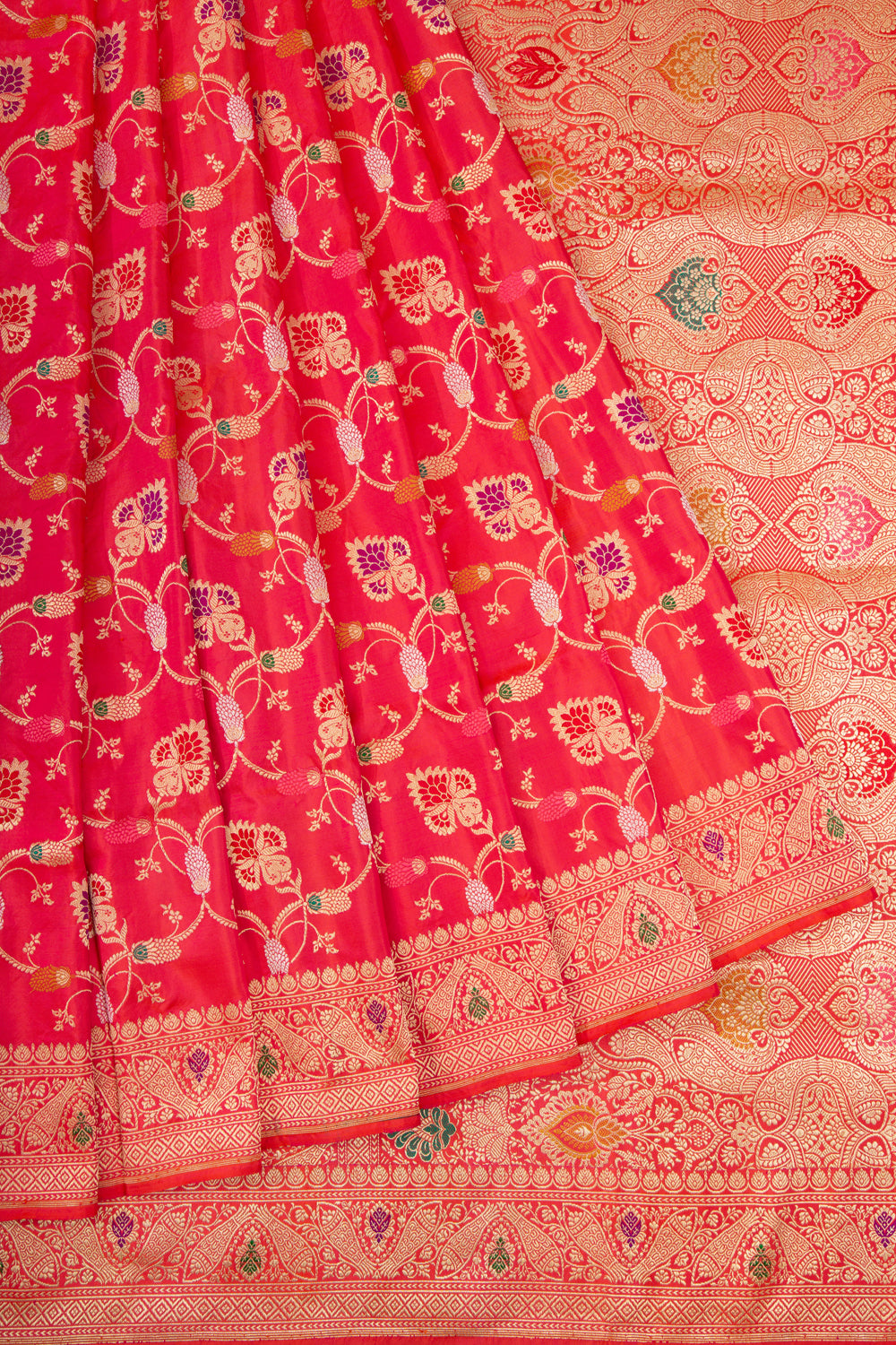 Banarasi Silk Kadwa Jaal Red Saree