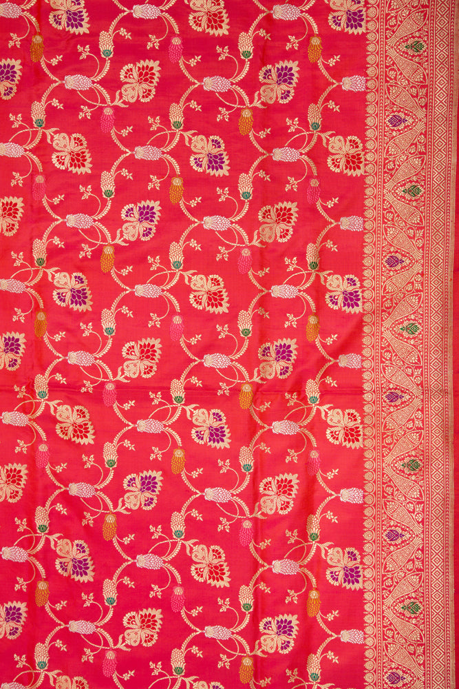 Banarasi Silk Kadwa Jaal Red Saree