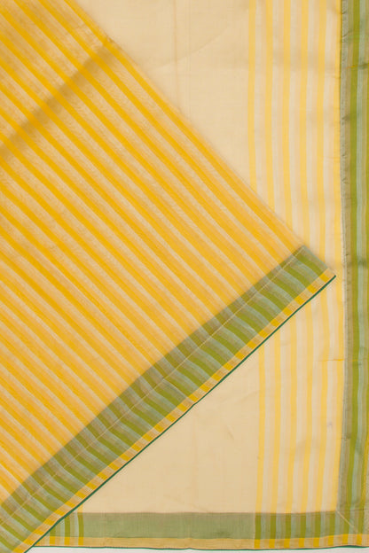 Organza Vertical Lines Yellow Saree