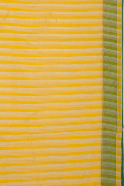 Organza Vertical Lines Yellow Saree