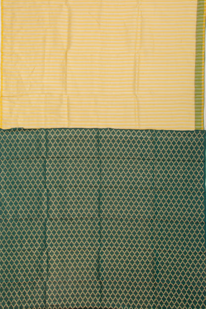 Organza Vertical Lines Yellow Saree