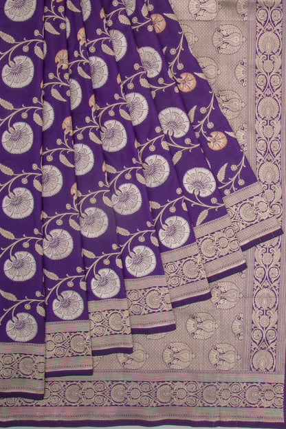 Banarasi Silk Jaal Purple Saree