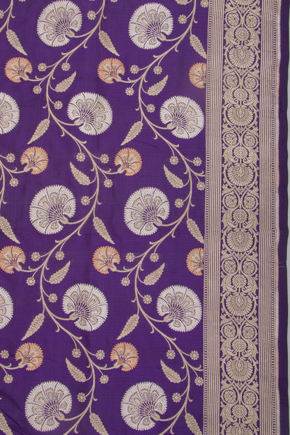 Banarasi Silk Jaal Purple Saree