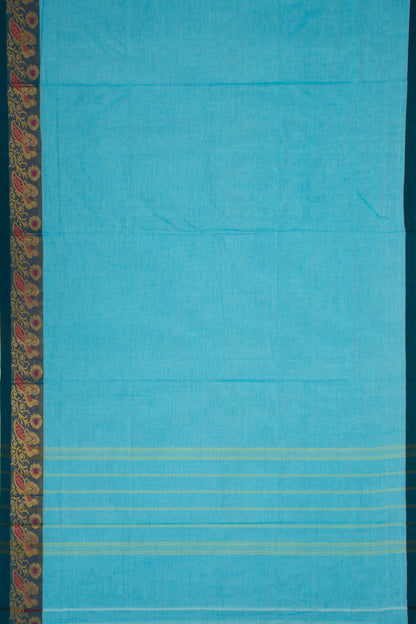 Mangalgiri Cotton Plain Sky Blue Saree