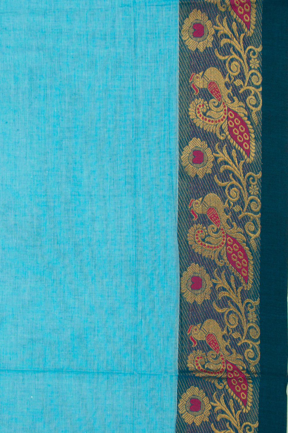 Mangalgiri Cotton Plain Sky Blue Saree