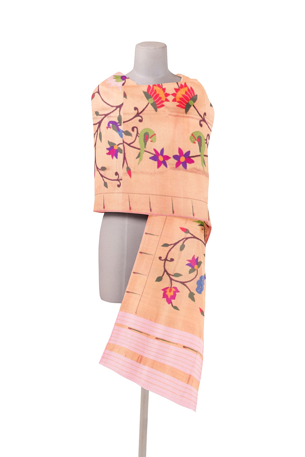 Paithani Silk Tissue All Over Jaal Gold Dupatta