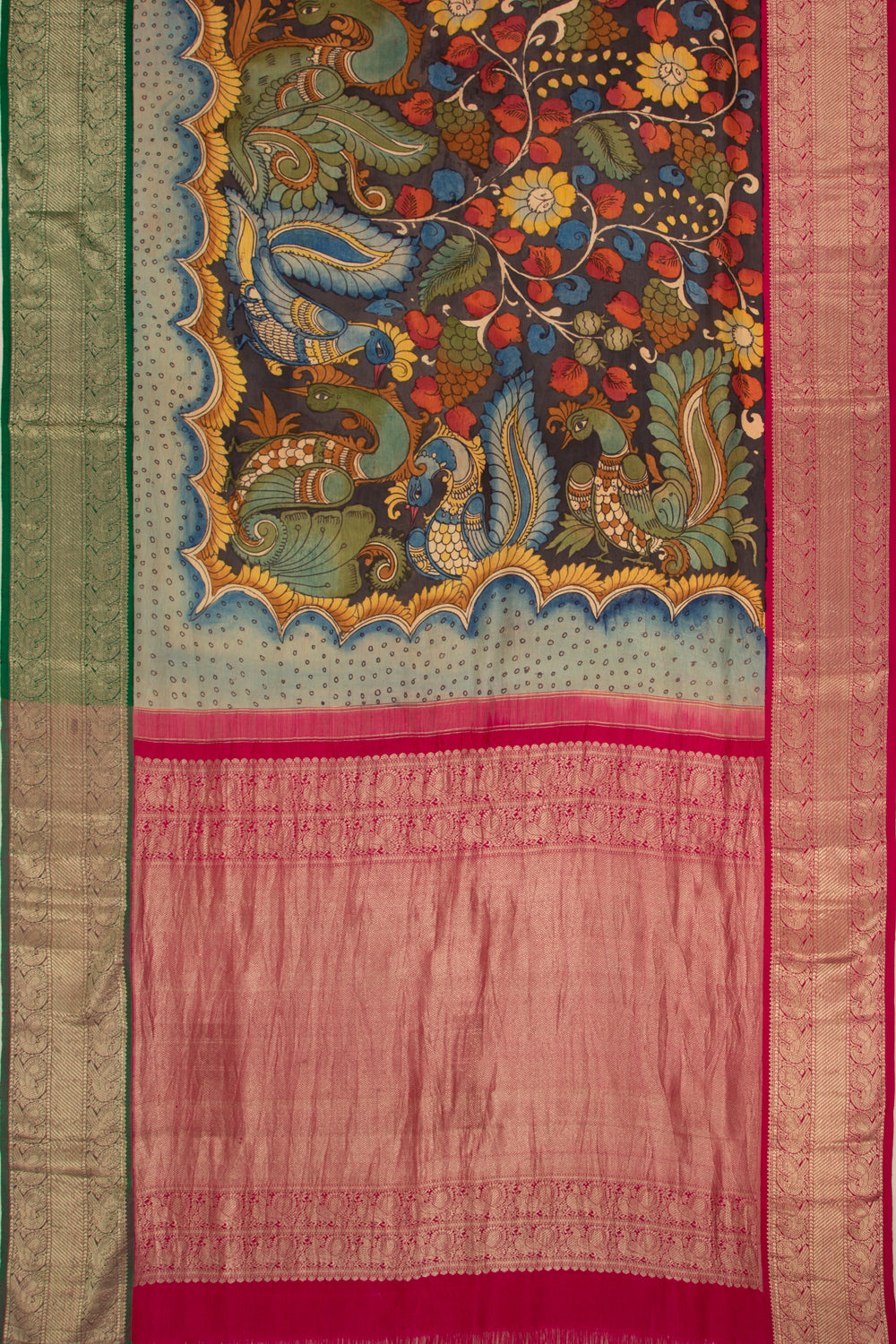 Kanchipuram Silk Kalamkari Black Saree