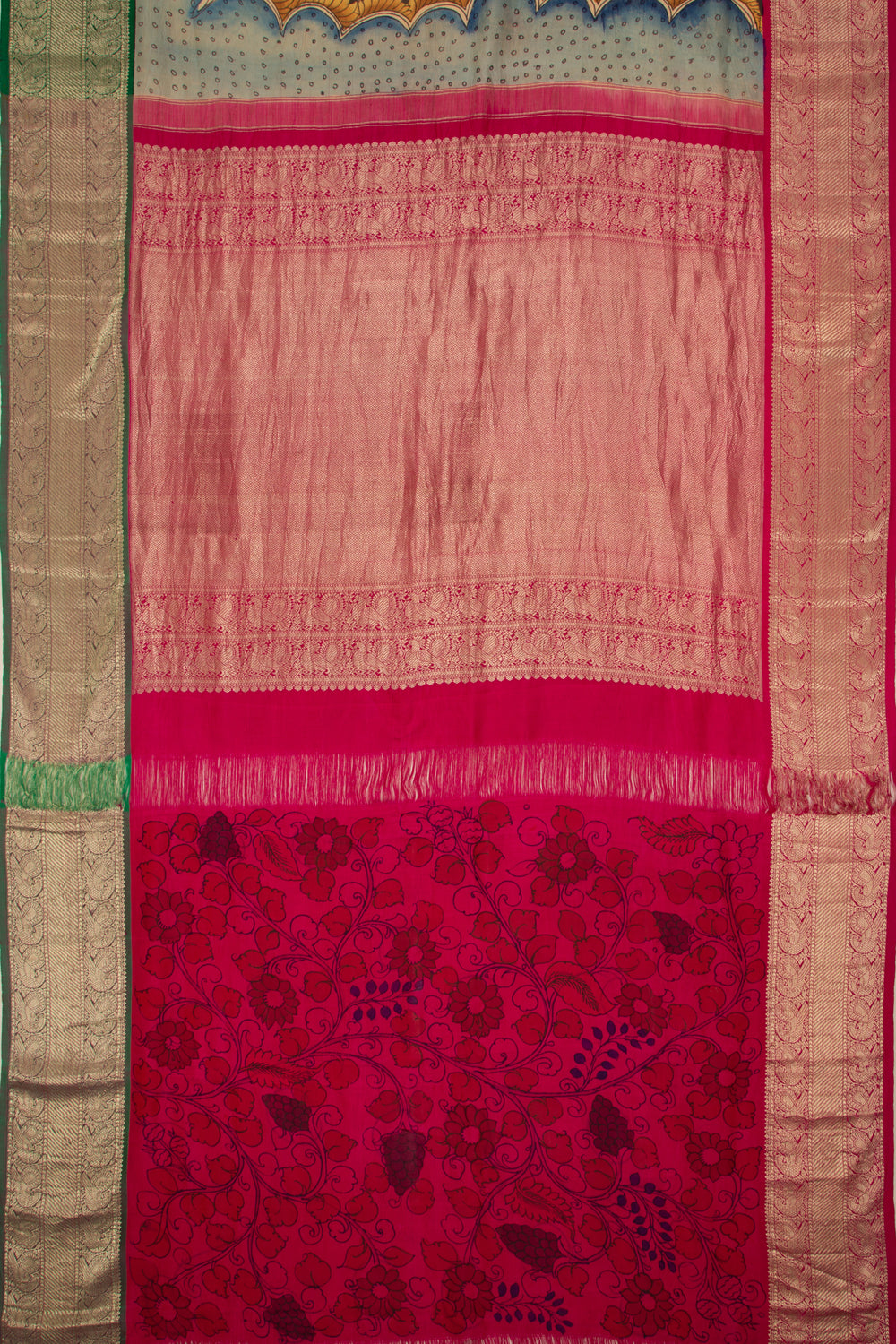 Kanchipuram Silk Kalamkari Black Saree