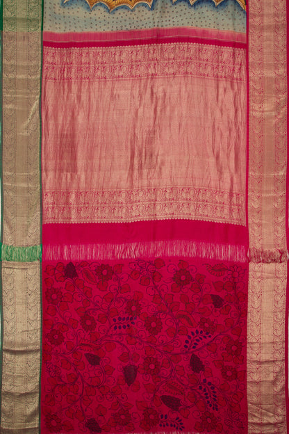 Kanchipuram Silk Kalamkari Black Saree