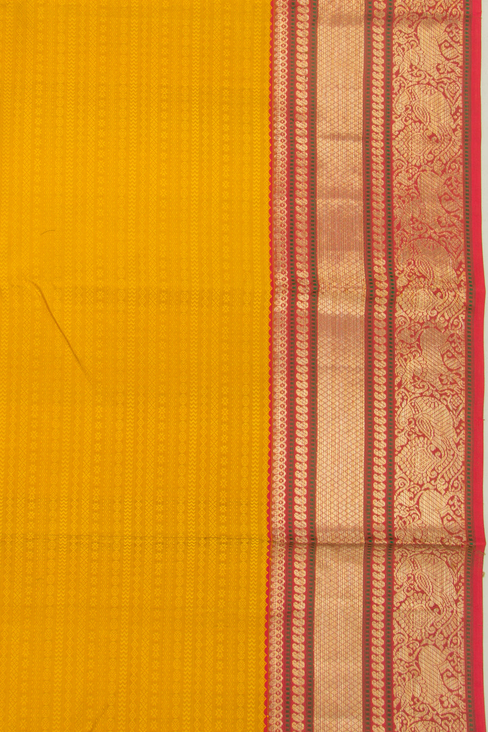 Kanchipuram Silk Jacquard Yellow Saree