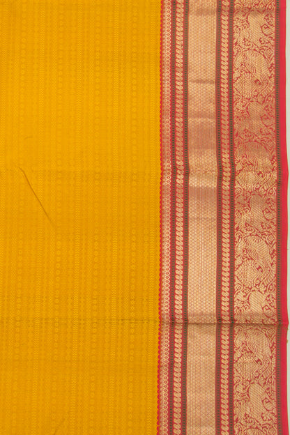 Kanchipuram Silk Jacquard Yellow Saree