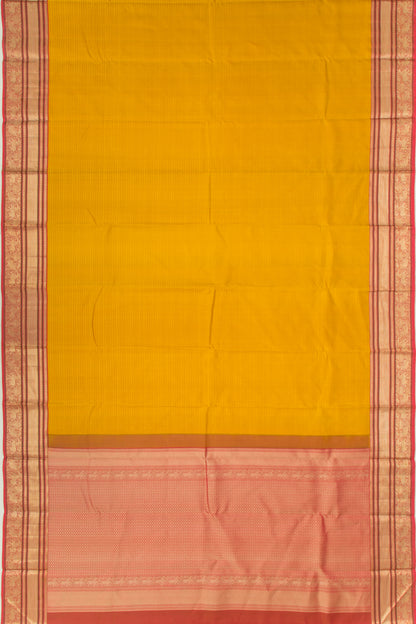 Kanchipuram Silk Jacquard Yellow Saree