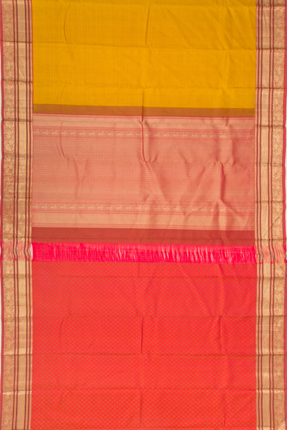 Kanchipuram Silk Jacquard Yellow Saree