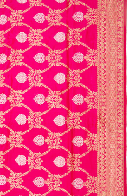 Banarasi Silk Jaal Pink Saree