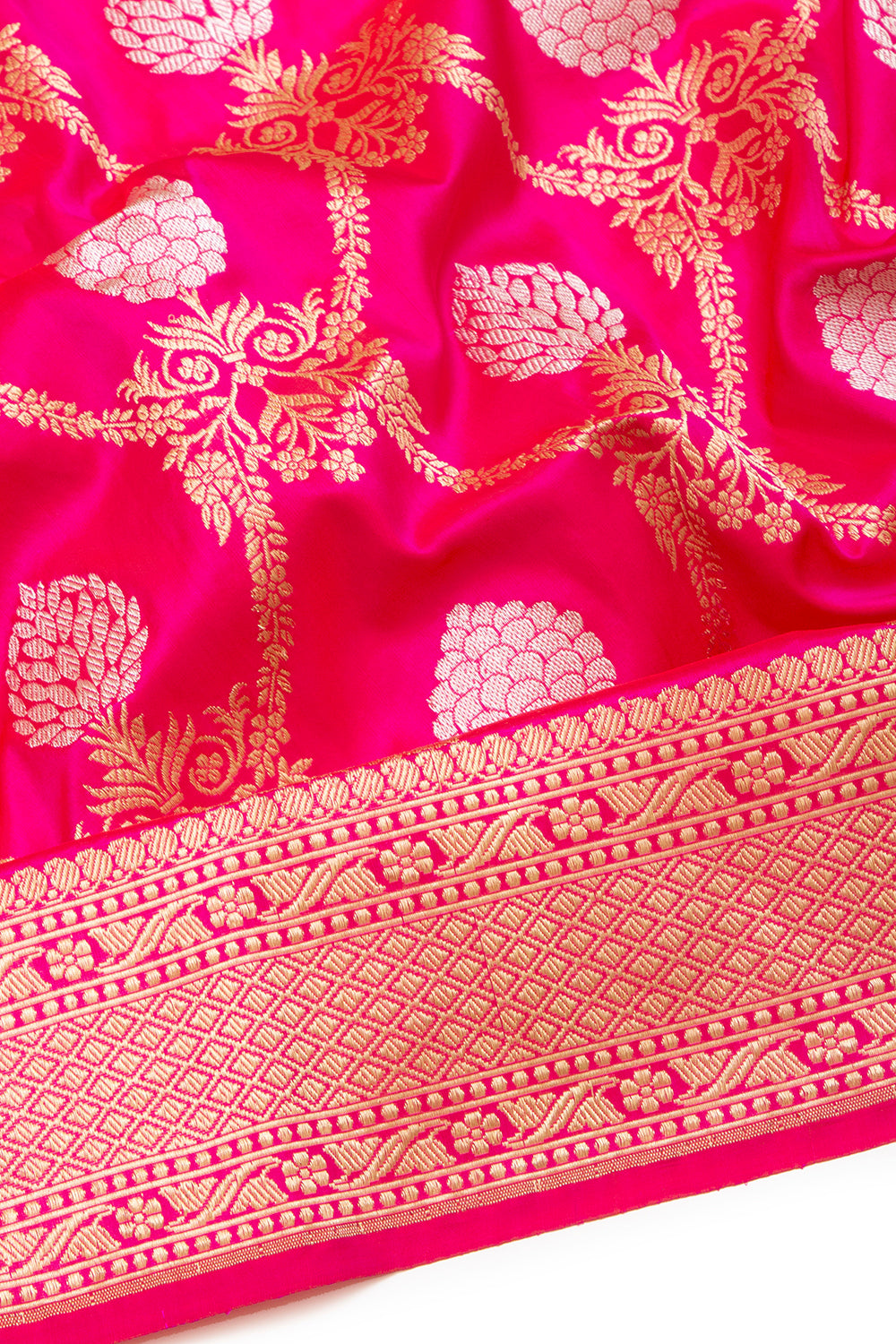 Banarasi Silk Jaal Pink Saree