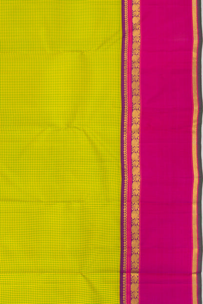 Kanchipuram Silk Checks Green Saree