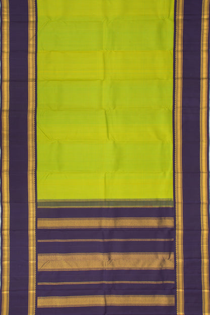 Kanchipuram Silk Checks Green And Yellow Saree