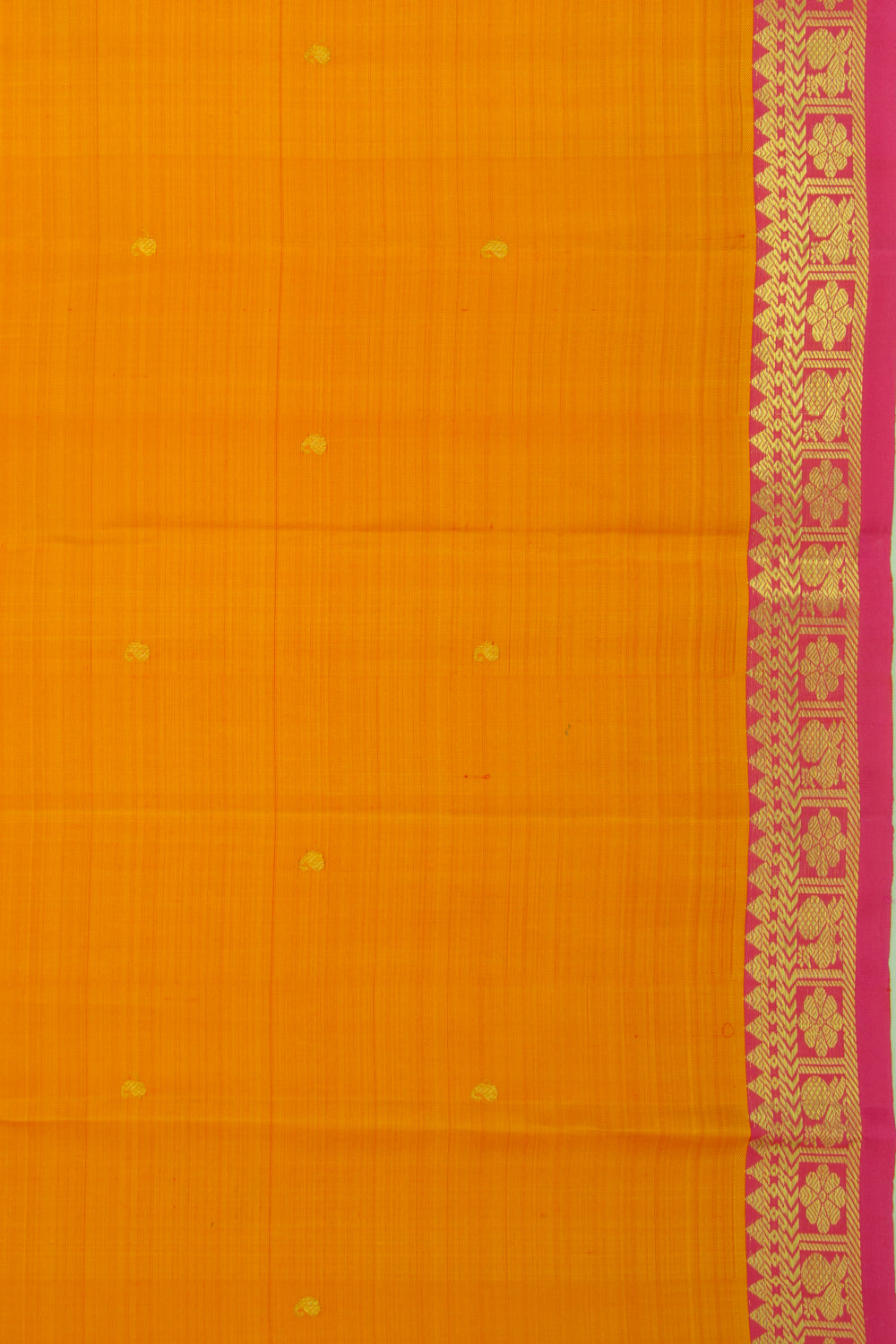 Kanchipuram Silk Butta Mustard Yellow Saree