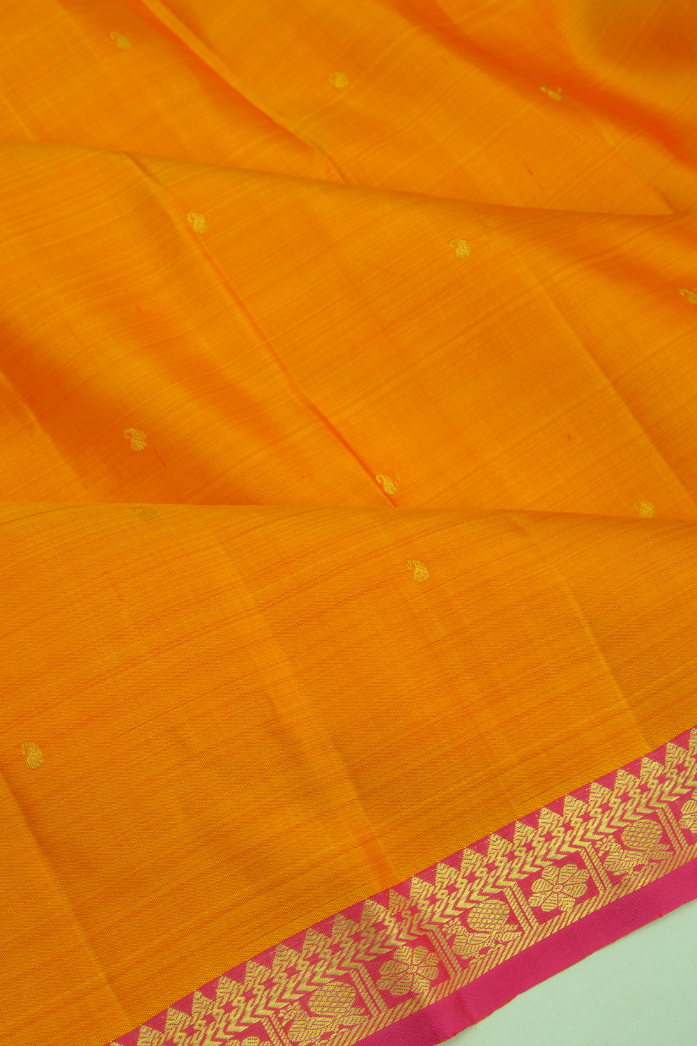Kanchipuram Silk Butta Mustard Yellow Saree