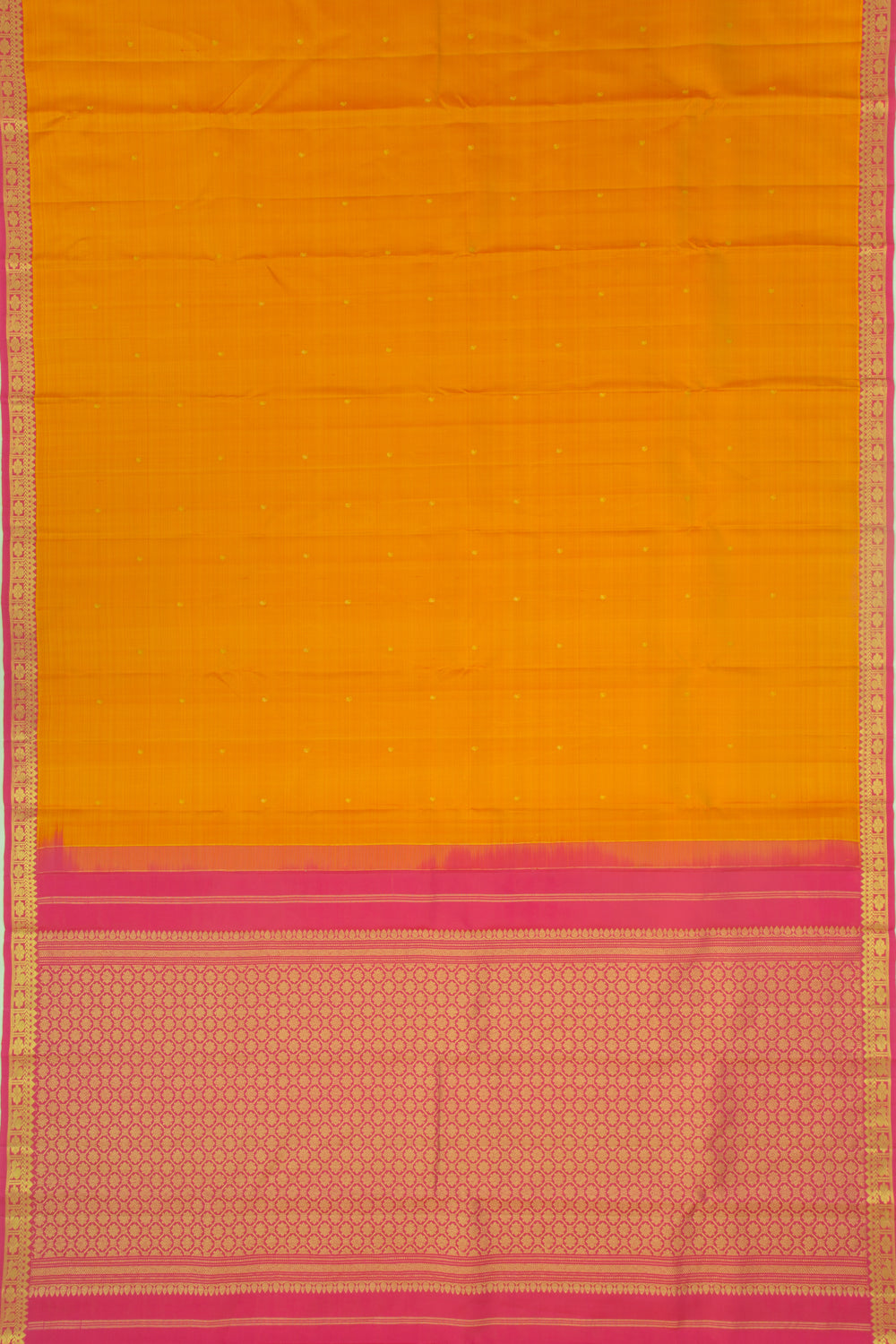 Kanchipuram Silk Butta Mustard Yellow Saree