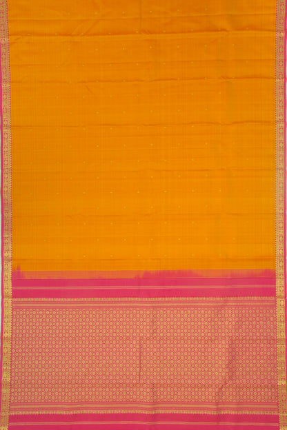 Kanchipuram Silk Butta Mustard Yellow Saree