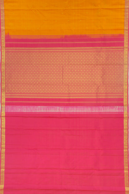 Kanchipuram Silk Butta Mustard Yellow Saree
