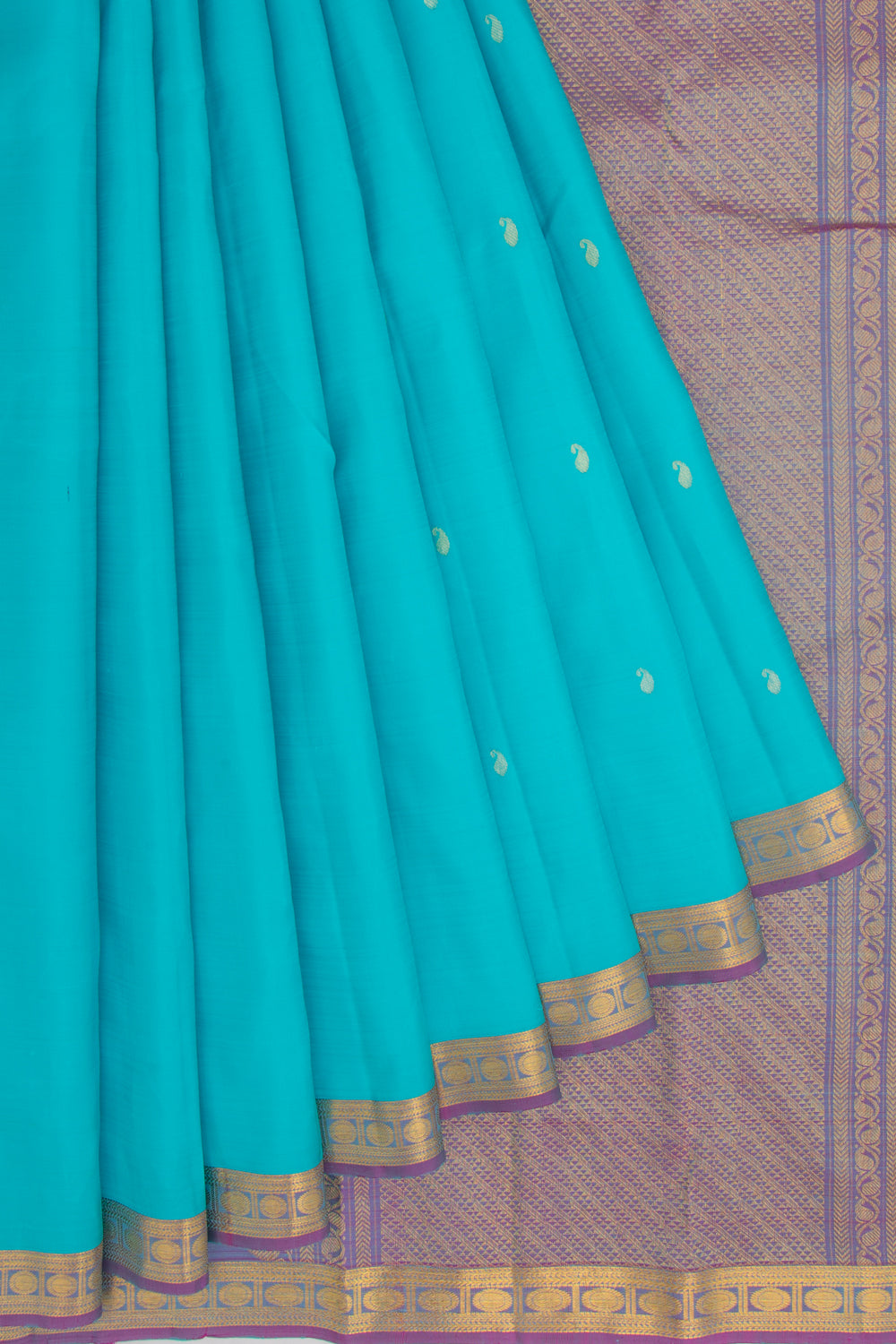 Kanchipuram Silk Butta Sky Blue Saree