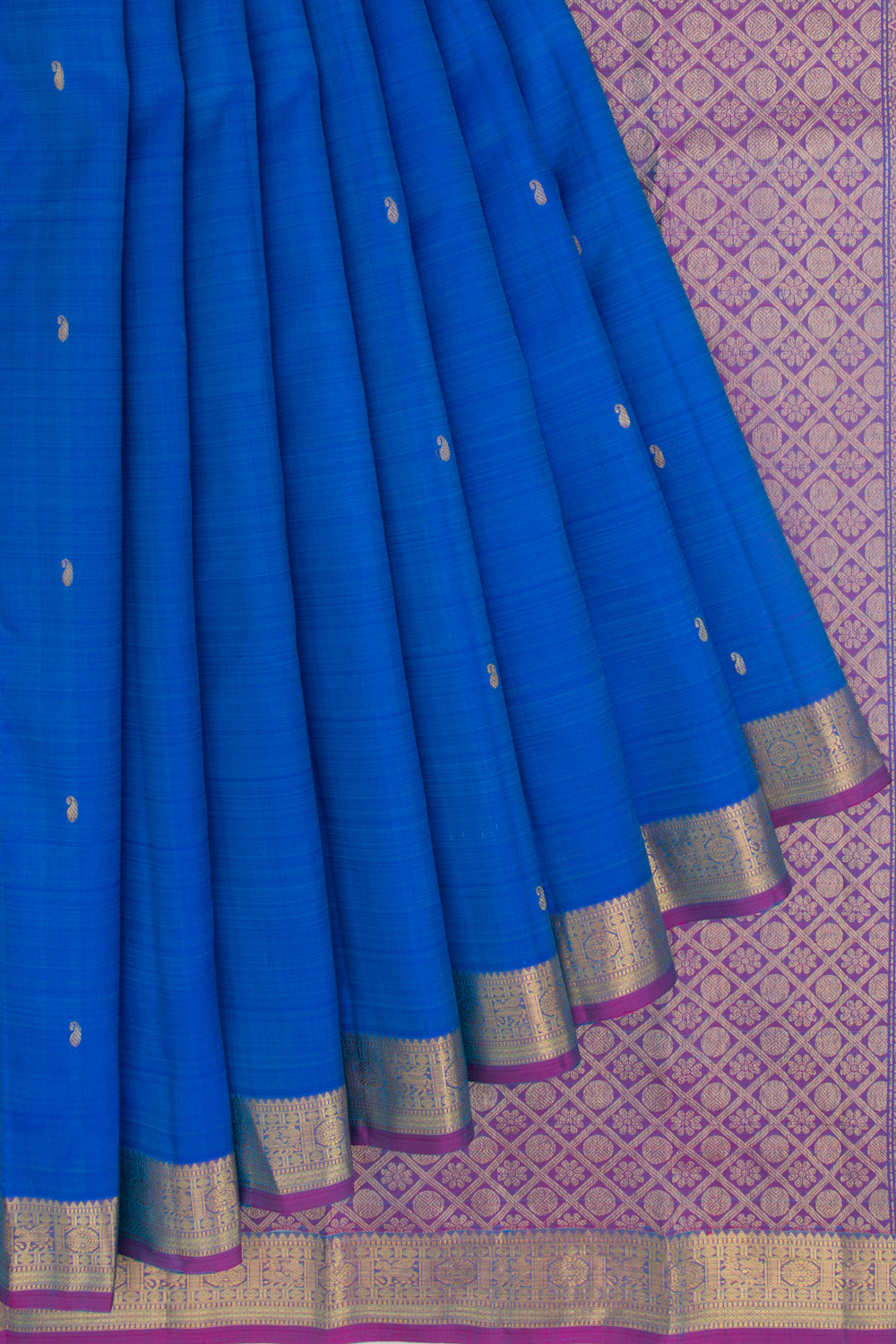 Kanchipuram Silk Butta Dark Blue Saree