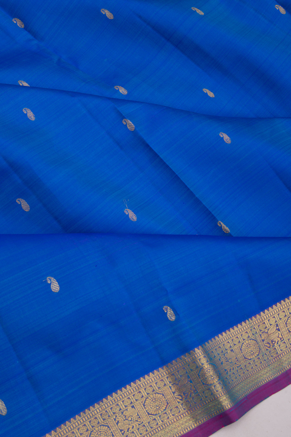 Kanchipuram Silk Butta Dark Blue Saree
