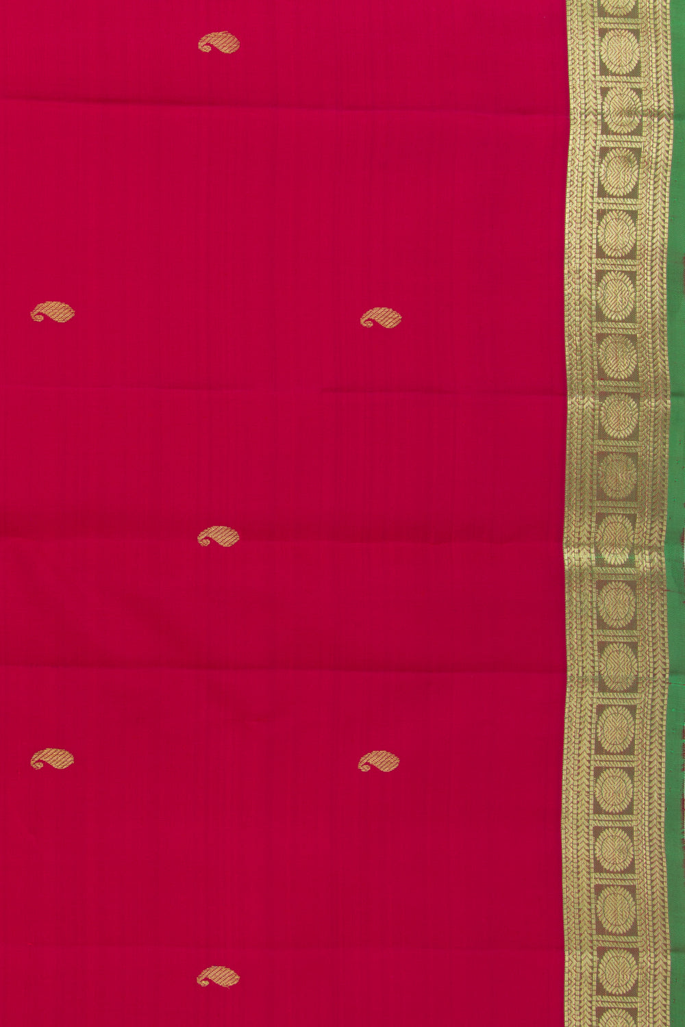 Kanchipuram Silk Butta Redish Pink Saree