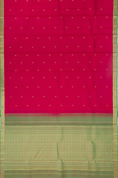 Kanchipuram Silk Butta Redish Pink Saree